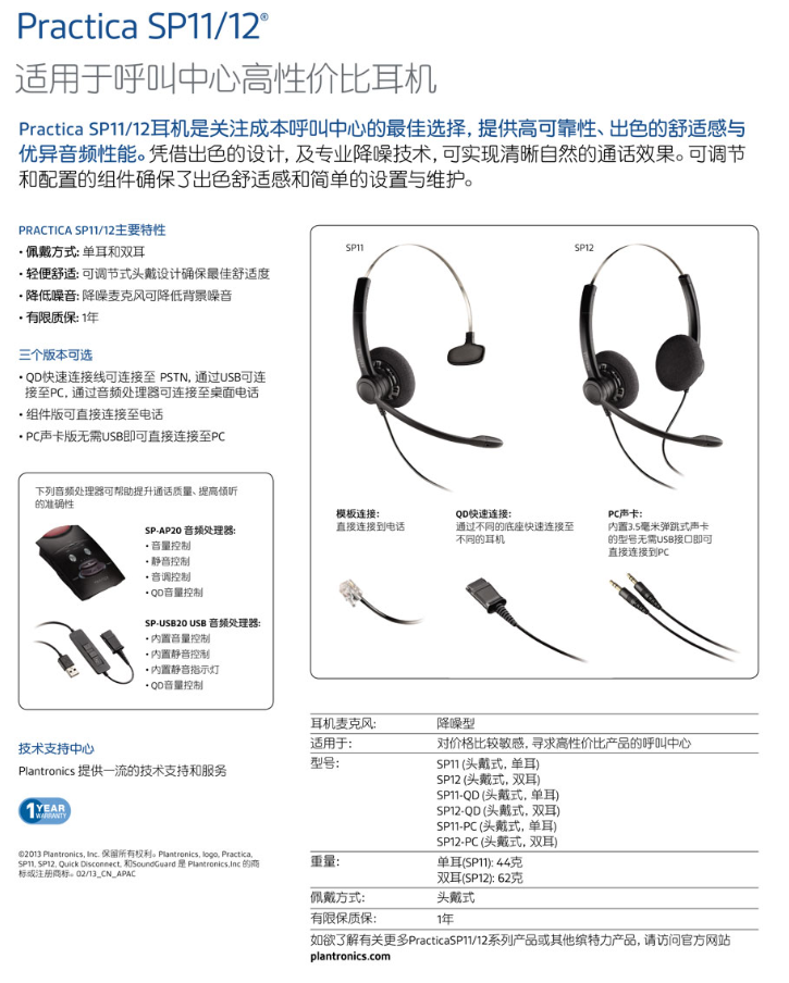 繽特力耳機(jī) Practica SP11/12系列